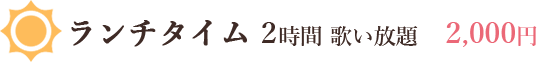 ランチタイム ２時間歌い放題 2,000円